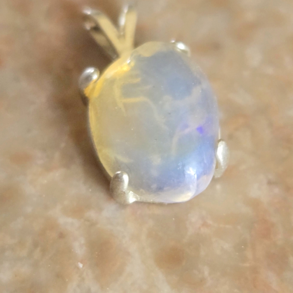 Opal Pendant with Silver Setting